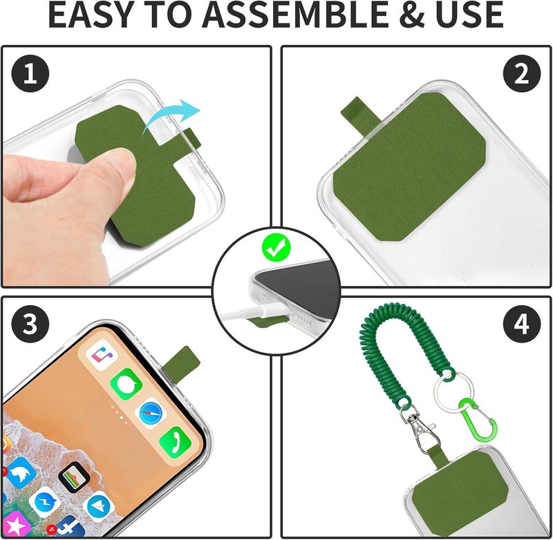 HOTEMIA Phone Tether Lanyard Anti Theft Phone Strap with Carabiner Anti-Drop Outdoor Skiing Hiking Cycling Fishing Climbing fit iPhone and Most Cell Phone (Black+Green) - Image 5